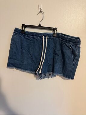aerie Tie Waist Denim Shorts
